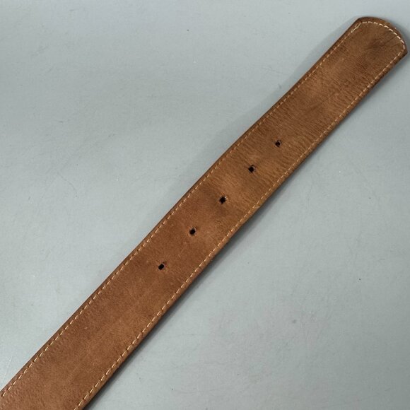 Vintage LEATHEROCK Women\'s Western Brown Leather Boho Shells Hippie Belt, Size M main image 4